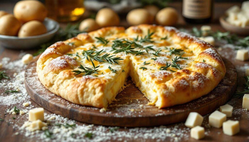 Focaccia di patate in padella: la ricetta sfiziosa con ripieno filante